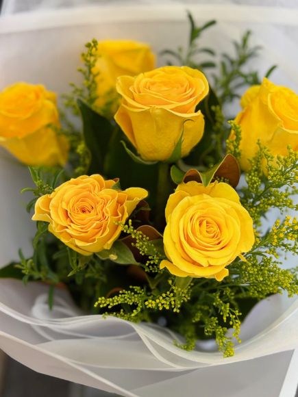 Roses Six Yellow